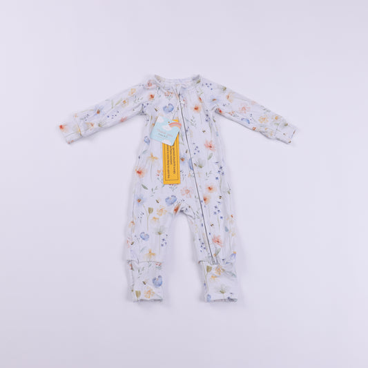 In Bloom Double Zip Fuzzy Convertible Footie