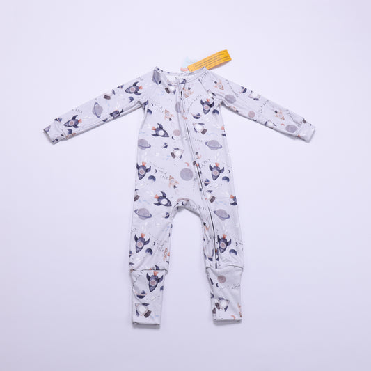 To the Moon Double Zip Fuzzy Convertible Footie